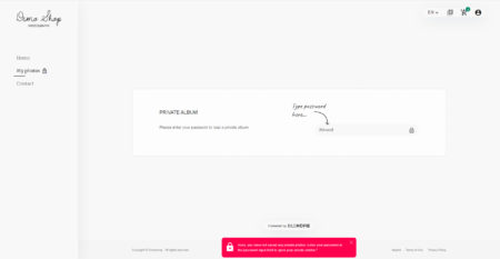 Albumy chránené heslom - Online galérie a eshop (internetovy-obchod) pre fotografov – Ochráň súkromie zákazníkov nastavením hesla v albumoch. V uzamknutých albumoch môžeš nastaviť aj časové ohraničenie.