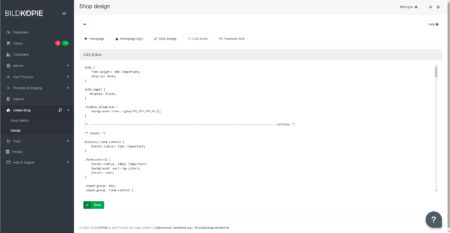 CSS Editor - BILDKOPIE Galerien mit Onlineshop (Webshop, Shopsystem)für Fotografen - Mit dem CSS (Cascading Style Sheets) Editor kannst du dein Galerie und Shop-Design an deine Bedürfnisse anpassen.