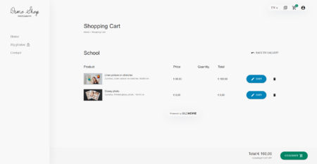 Nákupný košík - Online galérie a eshop (internetový-obchod) pre fotografov – Náš nákupný košík umožní zákazníkovi pohodlný nákup a upozorní ho na prípadnú stratu kvality, ak sa rozhodne objednať výrez fotografie.